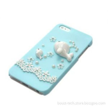 3D Cute Blue Dolphin Cover Case, Back Skin Shell Protector for Apple iPhone 5 5s (BST-ABYE)